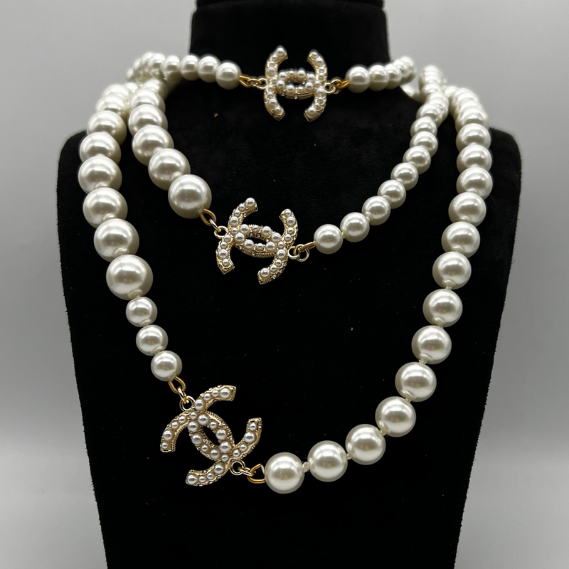 An Authentic Long Chanel Pearl Necklace CCs set with seed Pearls  Artedeco   Online Antiques
